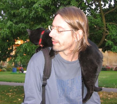 Mark with the college cat.