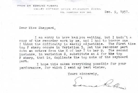 Letter from Dr. Edmund Rubbra.)